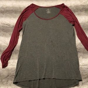 Red and grey shirt